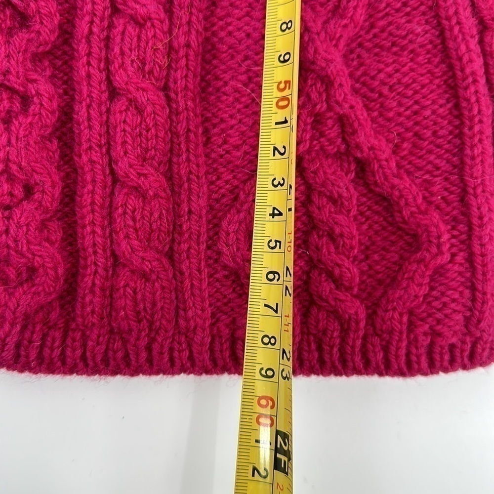 Kilronan Knitwear Pink Aran Stitch Irish Wool 3 Button Cardigan Sweater Size XL - Picture 10 of 10